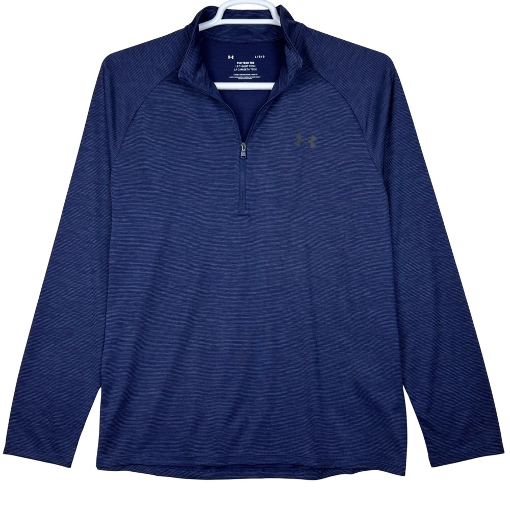 Under Armour The Tech Tee Quarter Zip Pullover Active Training Mens Large Blue